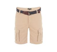 riverso Pantalones cortos de carga para hombre RIVJakob, Bermudas regulares, 100% algodón, con cinturón, Beige Middle Beige 20300, 32