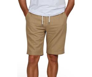 riverso Pantalones cortos de lino para hombre, verano, corte regular, RIVOliver, bermudas, de rodilla, de una sola pieza, blanco, azul, azul marino, beige, verde, negro, S, M, L, XL, XXL, 3XL, 4XL