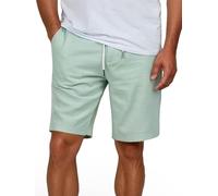 riverso Pantalones cortos de lino para hombre, verano, corte regular, RIVOliver, pantalones cortos, bermudas, de rodilla, de un solo color, blanco, azul, azul marino, beige, verde, negro, tallas S, M