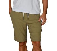riverso Pantalones cortos de lino para hombre, verano, corte regular, RIVOliver, pantalones cortos, bermudas, de rodilla, de un solo color, blanco, azul, azul marino, beige, verde, negro, tallas S, M