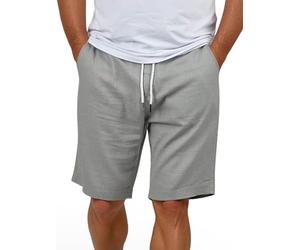 riverso Pantalones cortos de lino para hombre, verano, corte regular, RIVOliver, pantalones cortos, bermudas, de rodilla, de un solo color, blanco, azul, azul marino, beige, verde, negro, tallas S, M