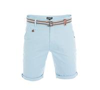 riverso Pantalones cortos para hombre chinos cortos con cinturón, corte regular, bermudas elásticas, color verde, rojo, azul, beige, gris, 30, 31, 32, 33, 34, 36, 38, 40, 42, 44, 46, Azul claro (59200