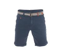 riverso Pantalones cortos para hombre chinos cortos con cinturón, corte regular, bermudas elásticas, color verde, rojo, azul, beige, gris, 30, 31, 32, 33, 34, 36, 38, 40, 42, 44, 46, Azul oscuro