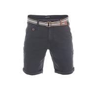 riverso Pantalones cortos para hombre chinos cortos con cinturón, corte regular, bermudas elásticas, color verde, rojo, azul, beige, gris, 30, 31, 32, 33, 34, 36, 38, 40, 42, 44, 46, Gris Oscuro