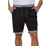 riverso RIVAngelo Bermudas Pantalones cortos para hombre, elásticos, ajuste normal, veraniego, negro, beige, gris, azul, azul marino, verde, S, M, L, XL, XXL, 3XL, 4XL, 5XL, Negro , L