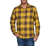 riverso RIVArne - Camisa de Manga Larga para Hombre, Corte Normal, a Cuadros, Color Gris, marrón, Amarillo, Rojo, Verde, S - 5XL, 100% algodón, Olive Yellow 10400, S