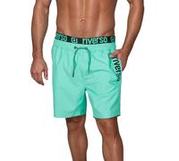 riverso RIVBobby Bañador para hombre, pantalón corto para verano para deporte y playa, con cordón, 100 % poliéster, negro, verde, naranja, rojo, S, M, L, XL, XXL, 3XL, 4XL, 5XL, S