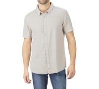 riverso RIVCarlo Camisa de lino para hombre, manga corta, corte regular, camisa de verano, camisa de lino, con botones, monocolor, blanco, beige, azul, verde, S, M, L, XL, XXL, 3XL, 4XL, 5XL, marrón