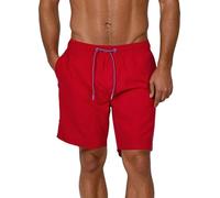 riverso RIVDavid - Bañador corto para hombre, pantalón corto de verano, deportivo, cordón, 100 % poliéster, Red Middle Red (15300), S
