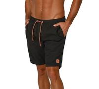 riverso RIVDavid - Bañador largo para hombre, corte regular, cintura elástica, color negro, azul, rojo, verde, naranja, S, M, L, XL, XXL, 3XL, 4XL, 5XL, negro, naranja, 3XL
