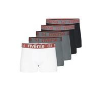 riverso RivHarry - Calzoncillos tipo bóxer para hombre, paquete de 5 unidades, básicos, retro, algodón orgánico, 95% algodón, elásticos, multicolor, negro, gris, azul, blanco, tallas