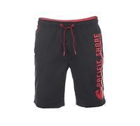 riverso RIVJannik - Bañador corto para hombre, pantalón corto de verano, deportivo, con cordón, estampado, 100 % poliéster, Negro - Red (64008), XXL