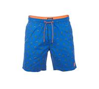 riverso RiVKai - Bañador corto para hombre, pantalón corto de verano, deportivo, con cordón, estampado 100 % poliéster, Bright Royal Blue Shiny Orange (59000), M
