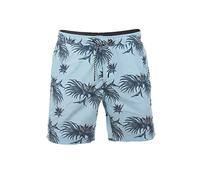 riverso RiVKai - Bañador corto para hombre, pantalón corto de verano, deportivo, con cordón, estampado 100 % poliéster, Light Aqua Blue Black (59204), XL