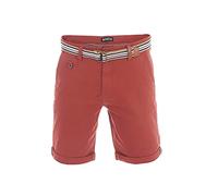 riverso RIVKlaas - Pantalones Cortos Chinos para Hombre, Corte Regular, Cinturón, Bermuda, Pantalones Cortos de Verano, 98% algodón, Verde, Rojo, Azul, Beige, Gris, W30 - W42