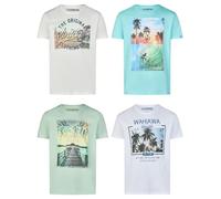 riverso Rivlukas 4 Unidades Camiseta, 1 Blanco (Mjd), 1 Verde (Jjd), 1 Turquesa (Ljd), 1 Gris (Kjd), 4XL para Hombre