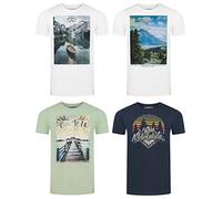 riverso RIVLukas - Camiseta para Hombre, 4 Unidades, Cuello Redondo, Manga Corta, algodón Regular, Mezcla de Colores: 2, XXL