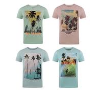 riverso RIVLukas - Camiseta para Hombre, 4 Unidades, Cuello Redondo, Manga Corta, algodón Regular, Mezcla de Colores 3, M