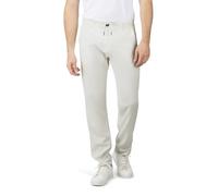 riverso RIVMarco Pantalones de lino largos para hombre, corte regular, pantalones de verano, pantalones de ocio, monocolor, blanco, beige, oliva, azul, negro, S, M, L, XL, XXL, 3XL, 4XL, 5XL, Blanco