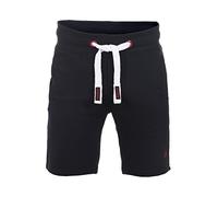 riverso RIVMoritz Pantalones Cortos de chándal Cortos para Hombre, Bermudas de Verano, Deporte, algodón, Negro-Formula Rojo (64011), L