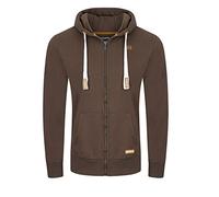 riverso RIVNoah - Sudadera de algodón con capucha y cremallera para hombre, básica, lisa (tallas S, M, L, XL, 2XL, 3XL, 4XL, 5XL), color negro, Marrón oscuro (21400), S