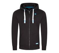 riverso RIVNoah - Sudadera de algodón con capucha y cremallera para hombre, básica, lisa (tallas S, M, L, XL, 2XL, 3XL, 4XL, 5XL), color negro, Negro (24000)., L