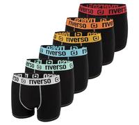 riverso RIVOle - Calzoncillos tipo bóxer para hombre, paquete de 6 unidades, estilo retro, elásticos, color negro, gris, azul, blanco, verde, rojo, naranja, amarillo, S, M, L, XL, XXL, 3XL, 4XL, 5XL,