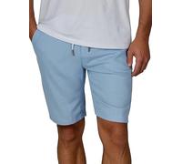riverso RIVOliver - Pantalones cortos de lino para hombre, corte regular, largo hasta la rodilla, monocolor, blanco, azul, azul marino, beige, negro, verde, S, M, L, XL, XXL, 3XL, 4XL, 5XL, Azul cielo