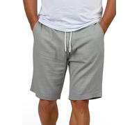 riverso RIVOliver - Pantalones cortos de lino para hombre, corte regular, largo hasta la rodilla, monocolor, blanco, azul, azul marino, beige, negro, verde, S, M, L, XL, XXL, 3XL, 4XL, 5XL