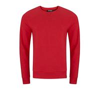 riverso RIVPhillip Sudadera básica de cuello redondo suéter manga larga ajuste regular monocolor negro rojo azul marrón verde gris S M L XL XXL 3XL 4XL 5XL, Red Middle Red (15300), L