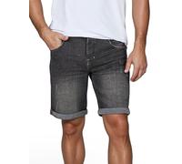 riverso RIVTom W30-W42 - Pantalones cortos vaqueros cortos para hombre, corte normal, algodón, pantalones vaqueros, bermudas, gris, azul claro, azul, Black Denim (B132), 48