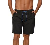 Riverso Shorts de Baño RIVDavid para Hombre - Pantalones cortos deportivos de verano con cordón de sujeción - 100% poliéster - Negro Azul Rojo Verde - S M L XL XXL 3XL 4XL 5XL, negro/azul, S