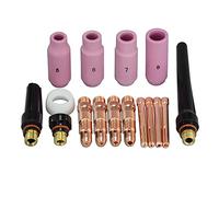 RIVERWELD 16 piezas TIG cuerpos de pinza 10N30 10N31 10N32 10N28 406488 pinzas TIG tapas traseras 57Y02 57Y03 57Y04 alúmina 10N46 10N47 10N48 10N49 junta de copa 18CG kit para WP 17 18 26
