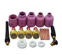RIVERWELD 20 piezas TIG lente de gas 10N21 45V204 45V116 45V64 995795 Kit de boquilla de alúmina 57N75 No.6 57N74 No.8 53N88 No.10 53N87 No.12 53N89 No.15 Fit QQ300 PTA DB SR WP 17 18 26