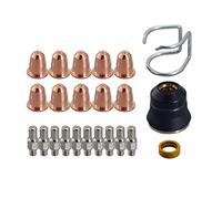 RIVERWELD 23 piezas Electrodo de plasma PR0110 Punta 0,8 PD0116-08 Copa protectora PC0116 Difusor PE0106 Guía espaciadora CV0010 Consumibles para antorcha S45