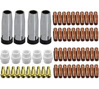 RIVERWELD 24kd MB24 Consejo de contacto 0.9 y 1.0 Soporte de la punta de la boquilla de gas cónica Fit 24kd MB24 MIG Mag CO2 Torca de soldadura 59pcs