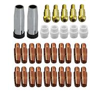 RIVERWELD 24KD MB24 Punta de contacto de 0,9 mm, boquilla de gas cónica, soporte de punta para soplete de soldadura 24KD MB24 MIG MAG Co2, 32 unidades (20 puntas de contacto de 0,9 mm)