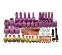 RIVERWELD 67 piezas TIG Lente de gas Tapa trasera Cuerpo de pinza Tamaño clasificado Equipo Fit TIG soldadura antorcha SR WP17 18 26