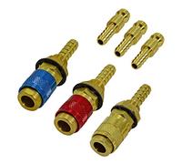RIVERWELD Adaptador de gas refrigerado por agua y conector rápido para PTA DB SR WP 9 17 18 26 Antorcha de soldadura TIG Rojo Azul Oro Color 3set