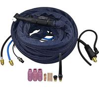 RIVERWELD Antorcha de soldadura TIG WP-18FV-25 WP18FV completa con cabezal flexible y válvula de gas refrigerada por agua de 350 A, 25 pies, 7,6 m