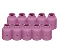 RIVERWELD Boquilla de alúmina con lente de gas TIG copa de cerámica jumbo diámetro grande 53N88 10# orificio de 16 mm para soplete de soldadura TIG PTA DB SR WP 9 17 18 20 25 y 26 paquete de 10