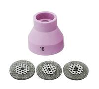 RIVERWELD Boquilla de alúmina tipo copa de cerámica para champán, tipo H 53NAHCN -16# 16 mm y pantalla TIG 53NAbSP3-16# para antorchas de soldadura TIG SR WP 9 20 17 18 26, 4 unidades