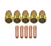 RIVERWELD Cuerpos de cogedores con lente de gas corto para soldadura TIG 17GL332, 10N24S, 2.4mm para antorchas de soldadura TIG QQ300, PTA, DB, SR, WP 17, 18, 26, 10pcs