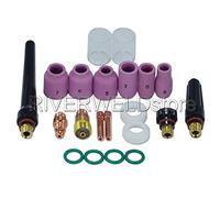RIVERWELD Cuerpos de Pinza Corta TIG 17CB20 1.6mm, 10N24S 2.4mm, 10N25S 3.2mm y Copas Cerámicas 13N09 5#, 13N10 6#, 13N11 7#, 13N12 8# para Antorcha TIG DB SR WP 17 18 26 13 Piezas