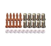 RIVERWELD Electrodo de plasma 33366XL, punta de boquilla de plasma de 50 A, 33369, distribuidor de gas cerámico 33367 para antorcha de plasma PT-23/27, 30 unidades