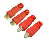 RIVERWELD Juego de conectores de panel para cable de soldadura TIG, DKJ35-50 y EDKL35-50, 315 A, color rojo, conexión rápida estilo Dinse, 4 unidades