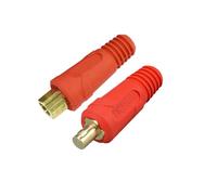 RIVERWELD Juego de conectores de panel para cable de soldadura TIG, DKJ35-50 y EDKL35-50, 315 A, color rojo, conexión rápida estilo Dinse, 2 unidades
