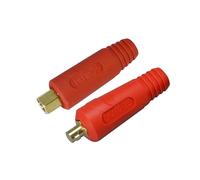 RIVERWELD Juego de conectores de panel para cable de soldadura TIG, enchufes y tomas DKJ10-25 y EDKL10-25, 200 A, color rojo, conexión rápida estilo Dinse, 2 unidades