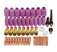 RIVERWELD Lente de gas TIG 45V24 45V25 45V26 Collet Body 10N30 10N31 10N32 10N28 Alúmina Boquilla 10n46 10n47 10n48 54n14 54n15 de consumo kit QQ300 PTA DB SR WP 17 18 26 TIG Torch de soldadura 51pcs