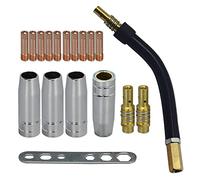 RIVERWELD MB15 15AK Punta de contacto 0,8mm M6 y soporte de puntas difusor y copa protectora y cuello de antorcha para MB15 15AK MIG antorcha de soldadura 18 Uds